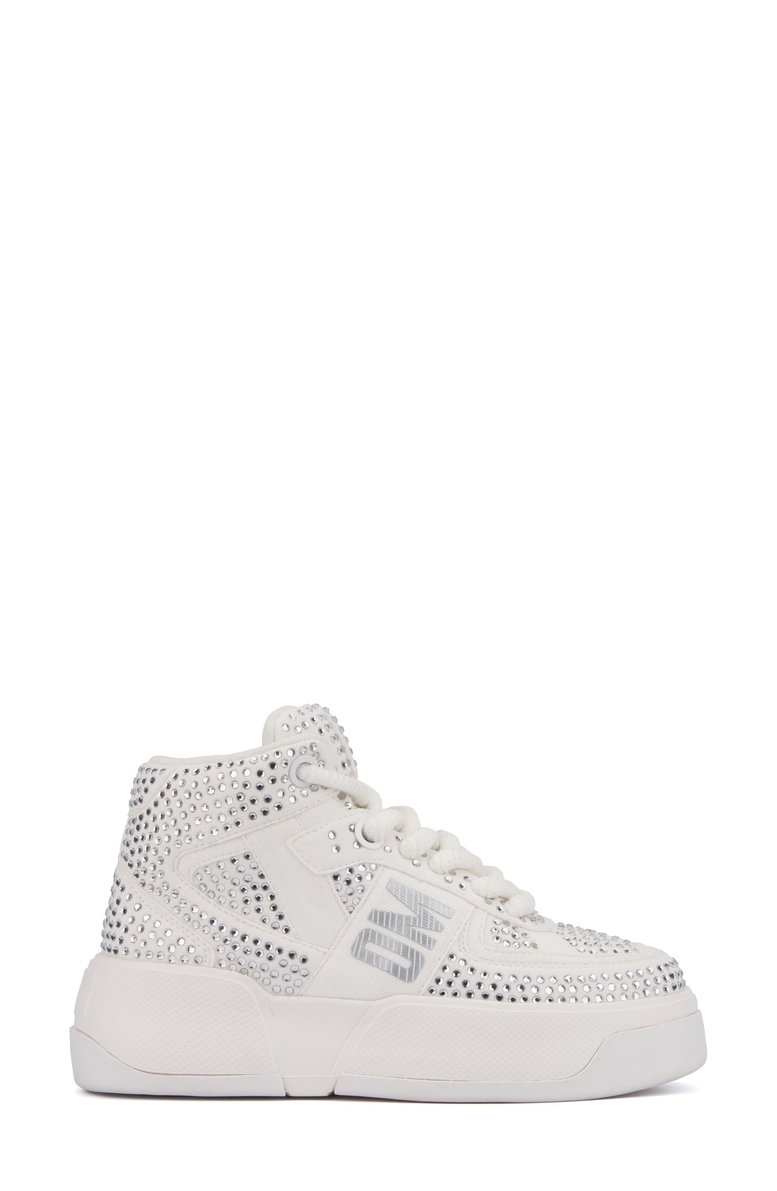 OLIVIA MILLER Lamia Rhinestone Sneaker, Alternate, color, White