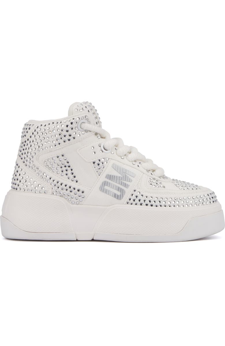 OLIVIA MILLER Lamia Rhinestone Sneaker, Alternate, color, White