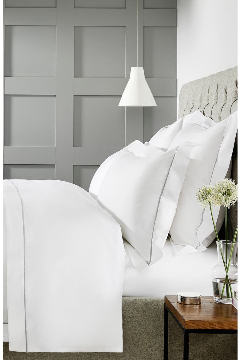 Luxury Savoy Duvet Cover, Alternate, color, SILVER