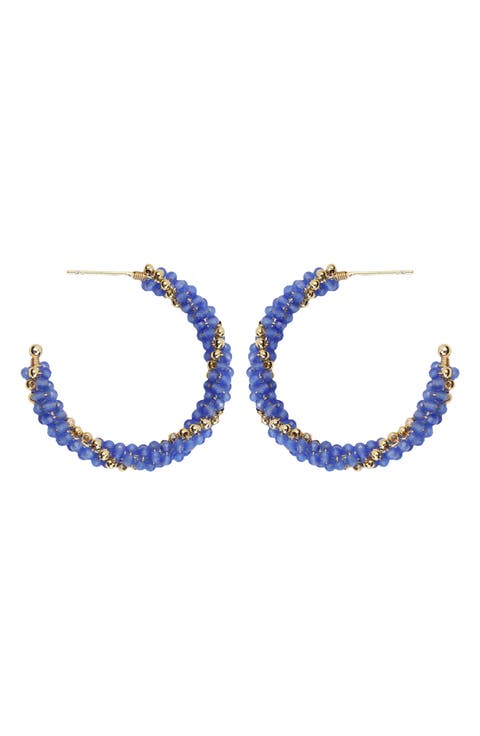 Crystal Twist Hoop Earrings