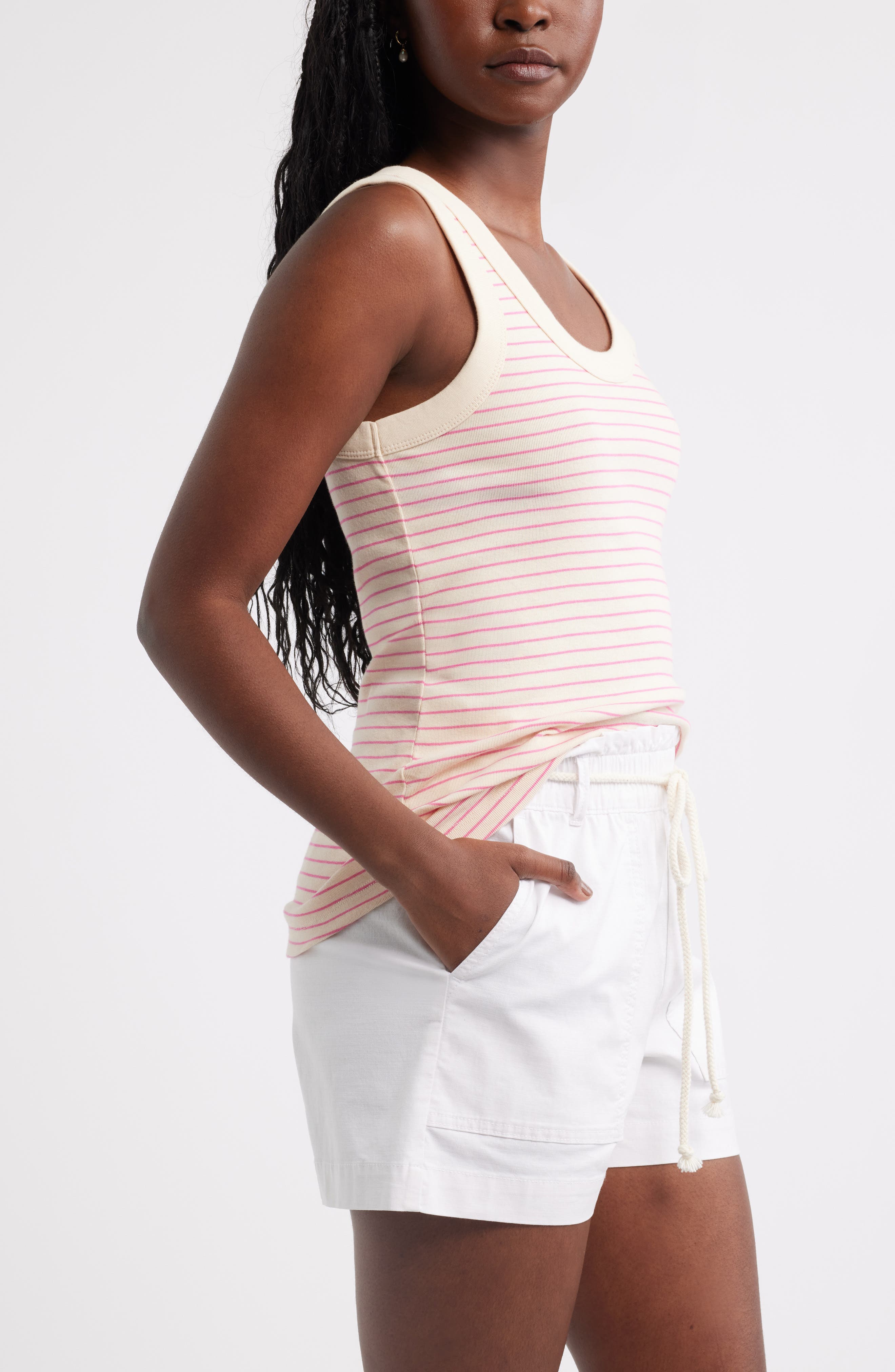 Женские Caslon® Scoop Neck Rib Cotton Tank — фото 4