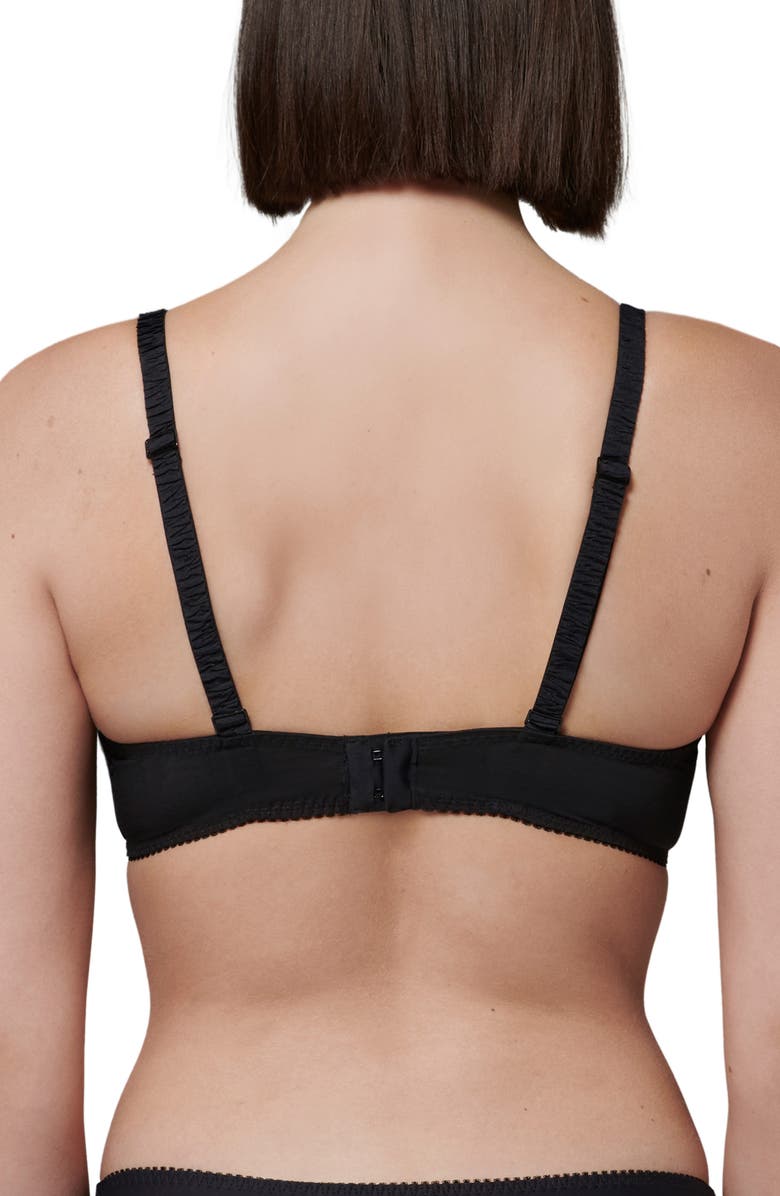 Simone Perele Intrigue Floral Embroidered Triangle Bra, Alternate, color, Black