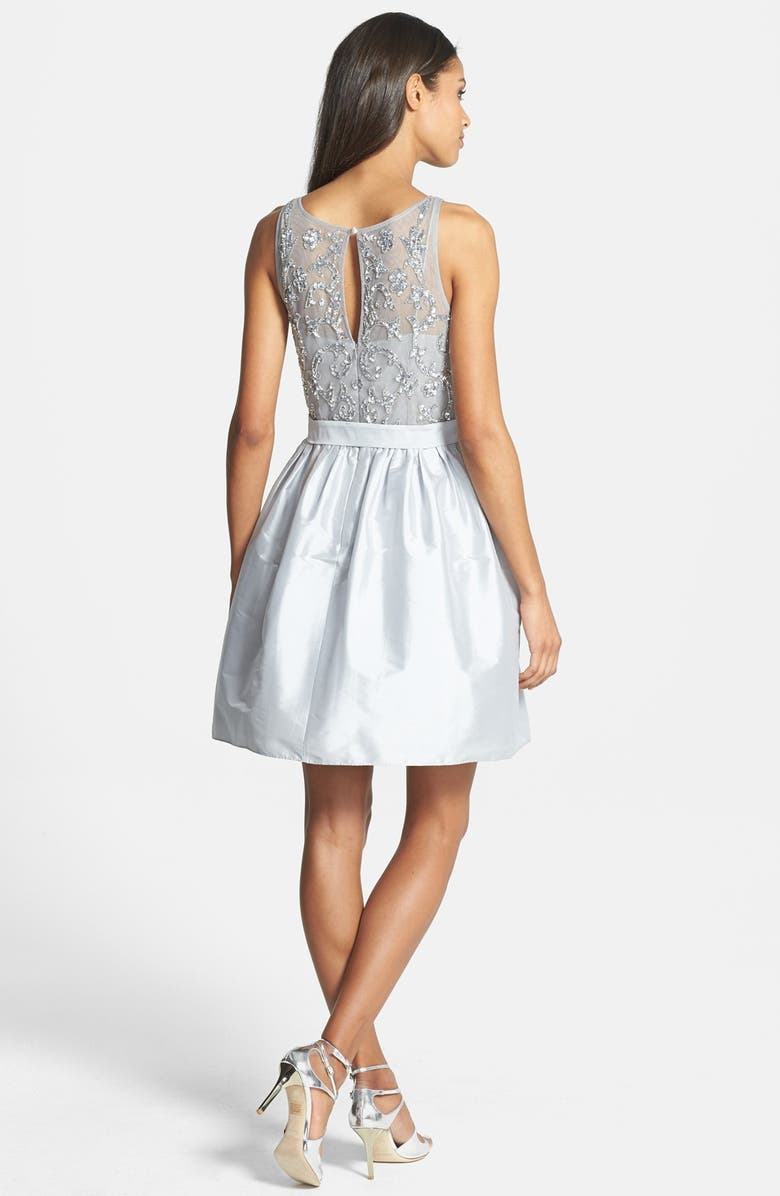 Aidan Mattox Embellished Bodice Taffeta Fit & Flare Dress, Alternate, color, 