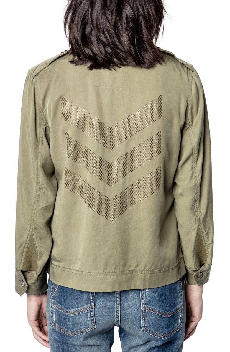 Zadig & Voltaire Kavy Embellished Army Jacket, Alternate, color,