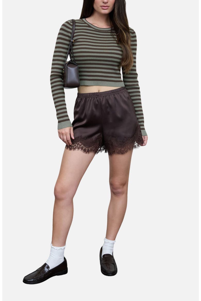 Striped Cropped Ribbed Sweater, Alternate, color, LIGHT OLIVE