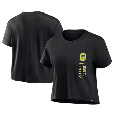 Women's Fanatics Branded Black Nashville SC Chip Pass Fashion Cropped T-Shirt