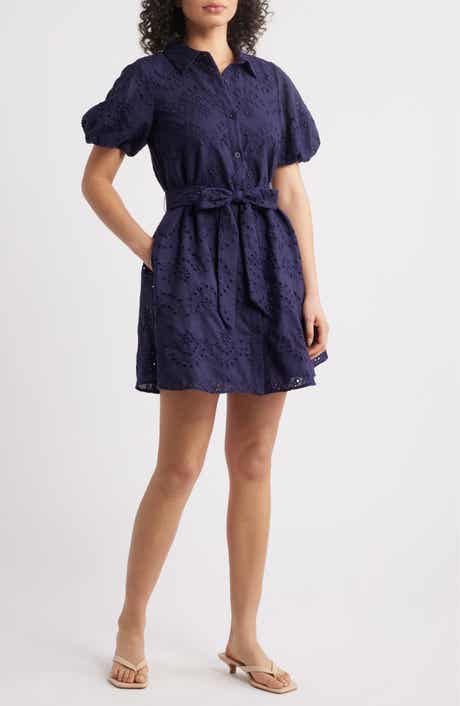 Sam Edelman Puff Sleeve Eyelet Shirtdress