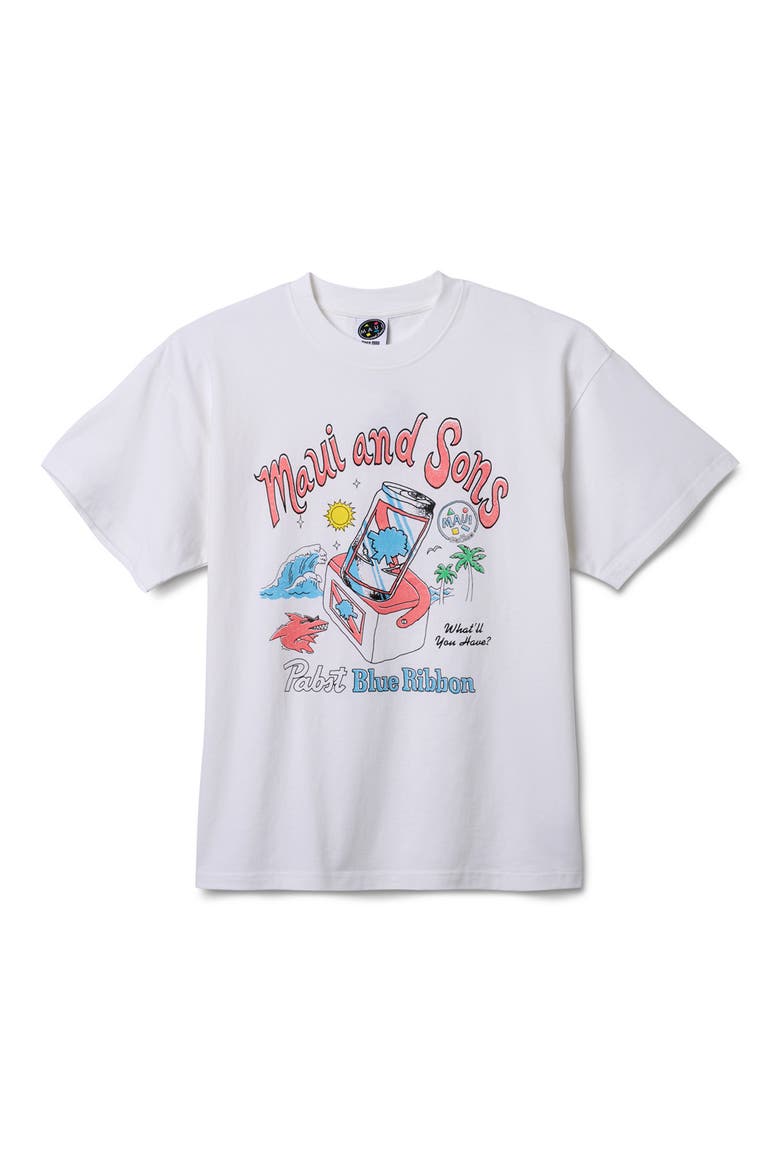 x Pabst Blue Ribbon Cooler Graphic T-Shirt, Alternate, color, WHITE
