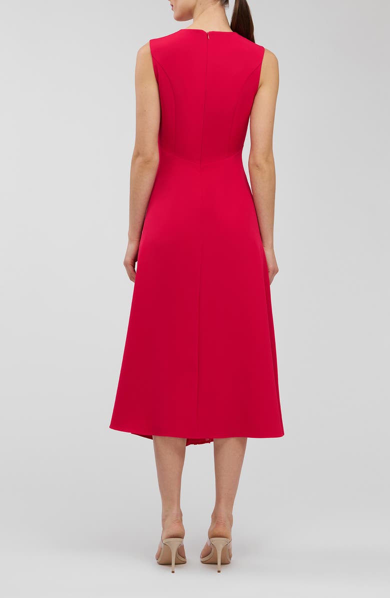 Kay Unger Elliot Chiffon Pleat Detail Cocktail Dress, Alternate, color, Lipstick