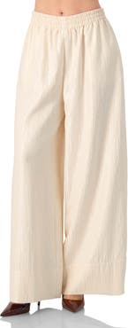 IVONNE High-Waisted Wide-Leg Trousers with Elastic Waistband