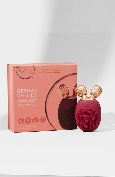 Dual-Sided Cleansing Face Brush, Massager & Roller - Travel-Friendly