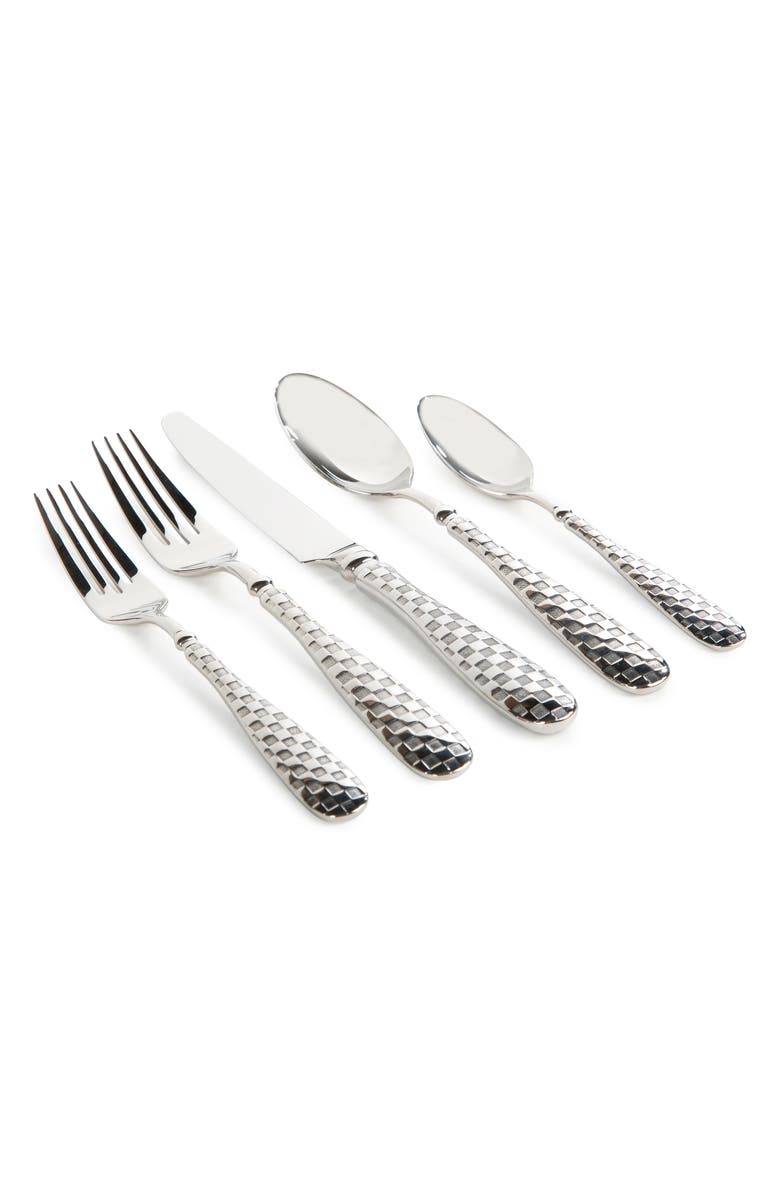 MACKENZIE CHILDS Check 5-Piece Flatware Set, Alternate, color, Silver