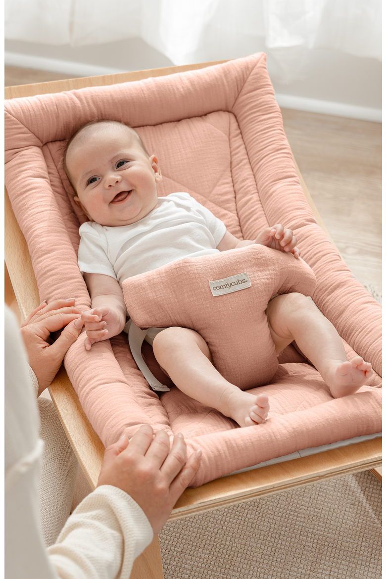 Wooden Baby Recliner for Ages 0-24 Months, Alternate, color, Blush