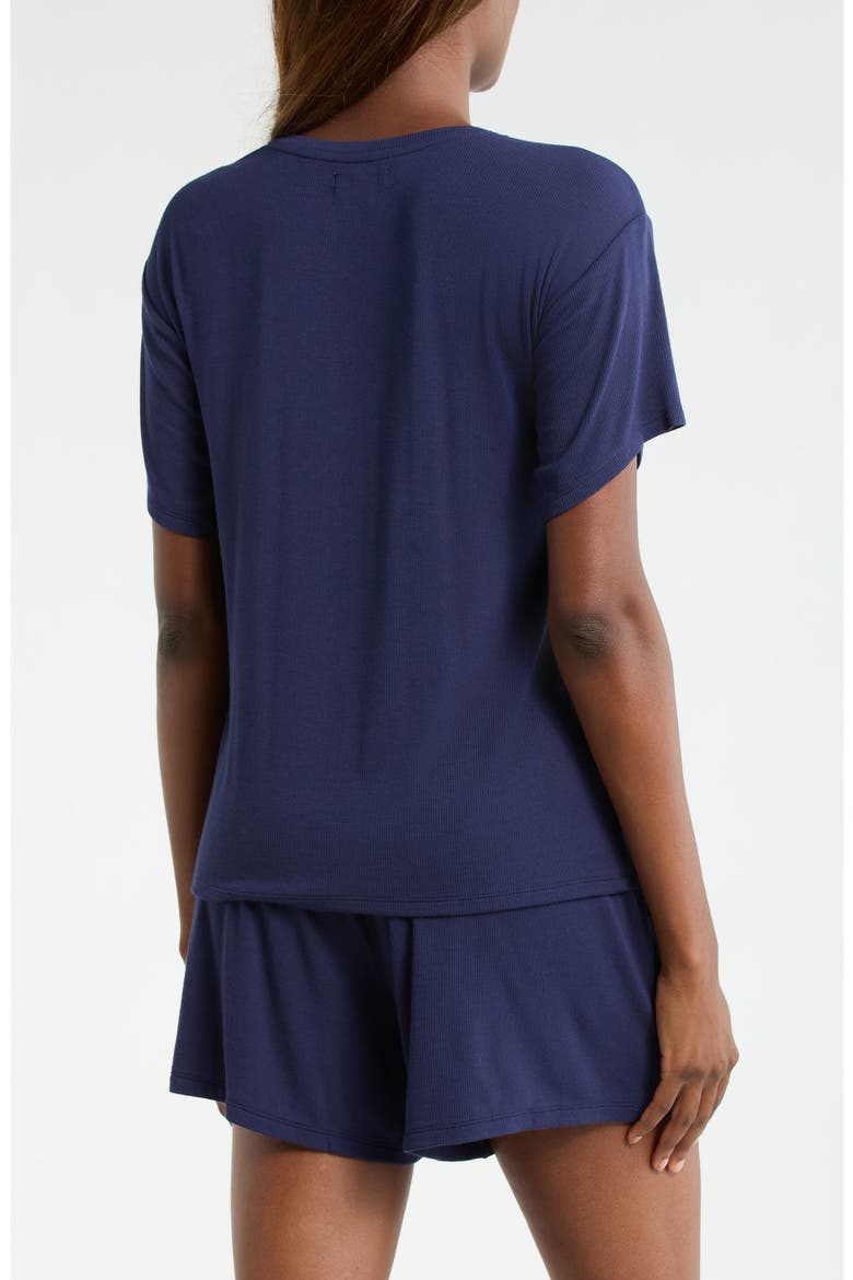 Moonlight Eco Easy Rib Short Pajamas, Alternate, color, NAVY PEACOAT