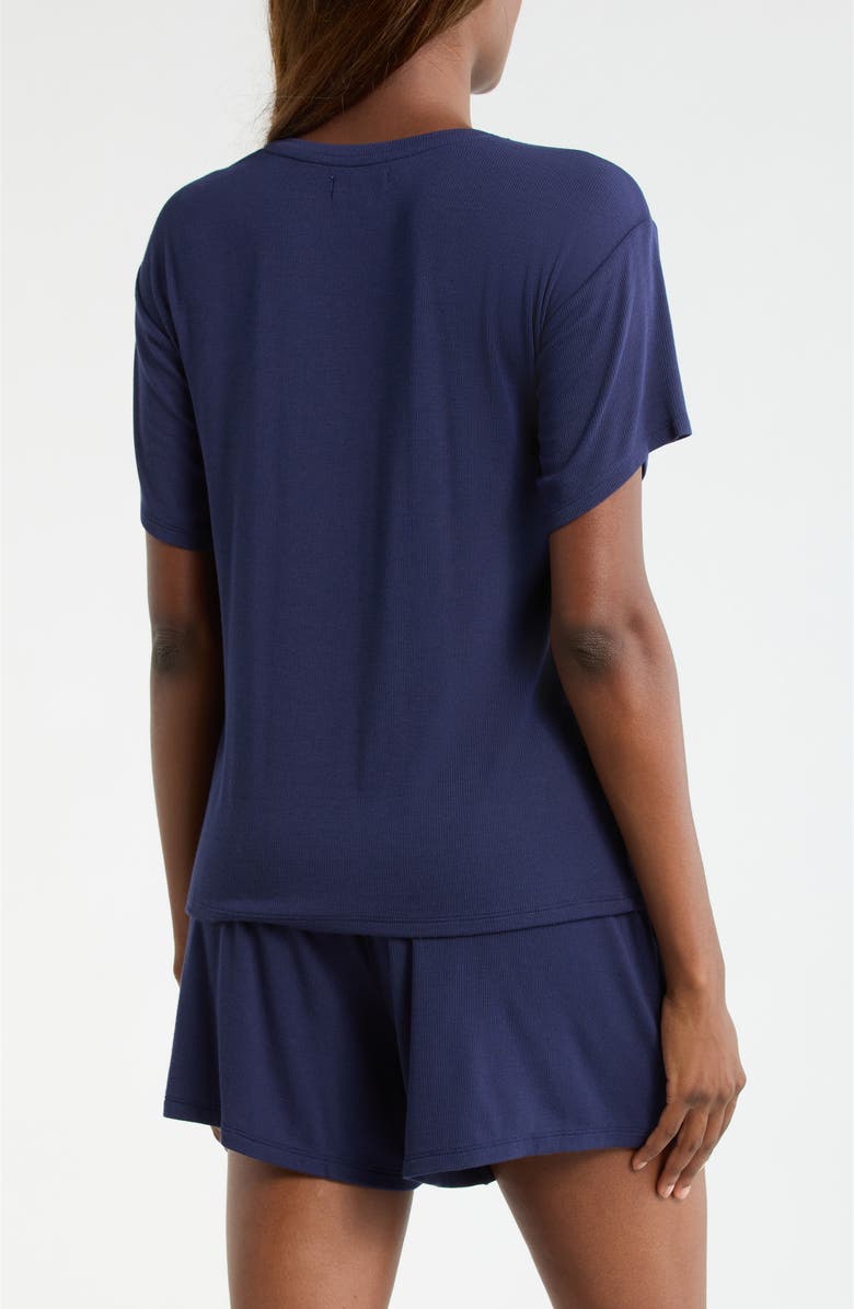 Nordstrom Moonlight Eco Easy Rib Short Pajamas, Alternate, color, Navy Peacoat