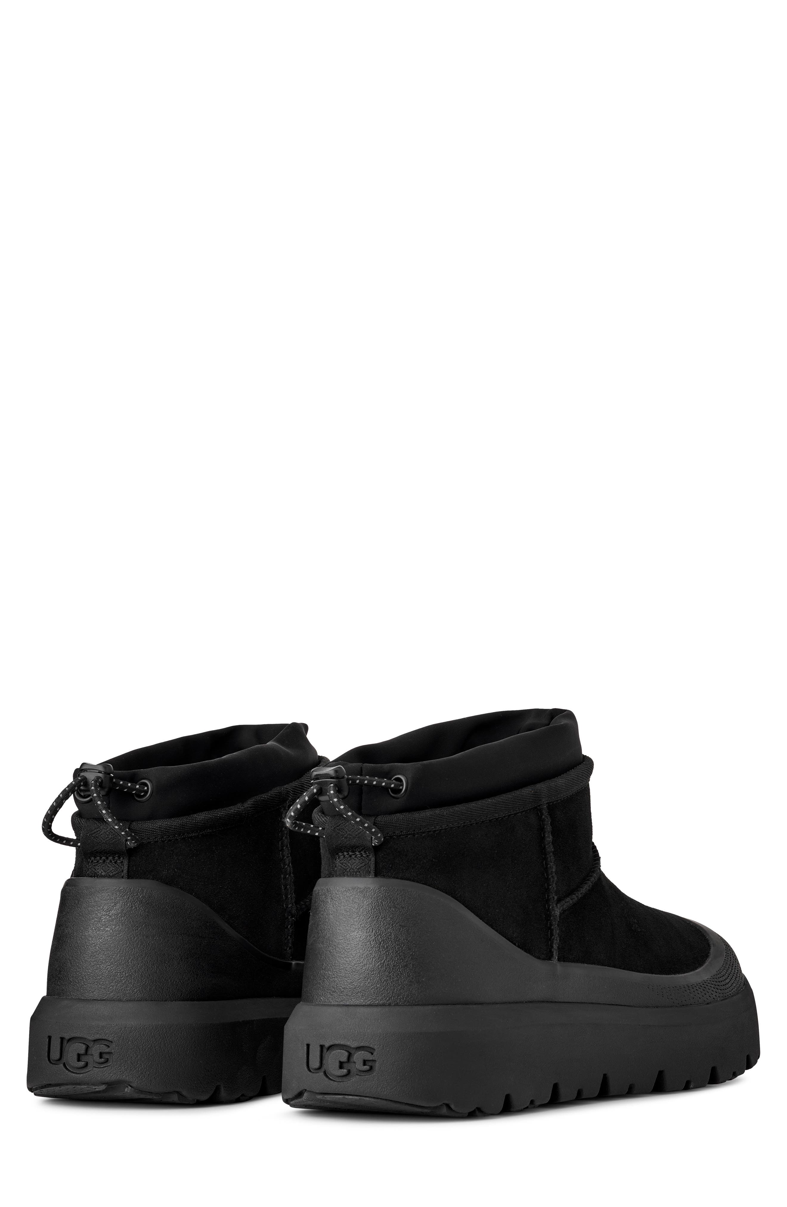 UGG<sup>®</sup> Classic Ultra Mini Weather Hybrid Boot, Alternate, color, Black / Black