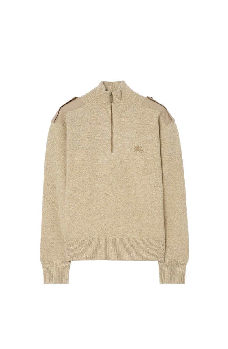 Burberry Wool Cashmere Half-zip Sweater, Alternate, color, Hamper Beige