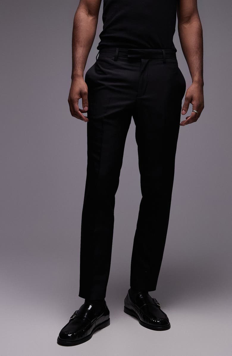 Topman Skinny Fit Textured Dress Pants, Main, color,