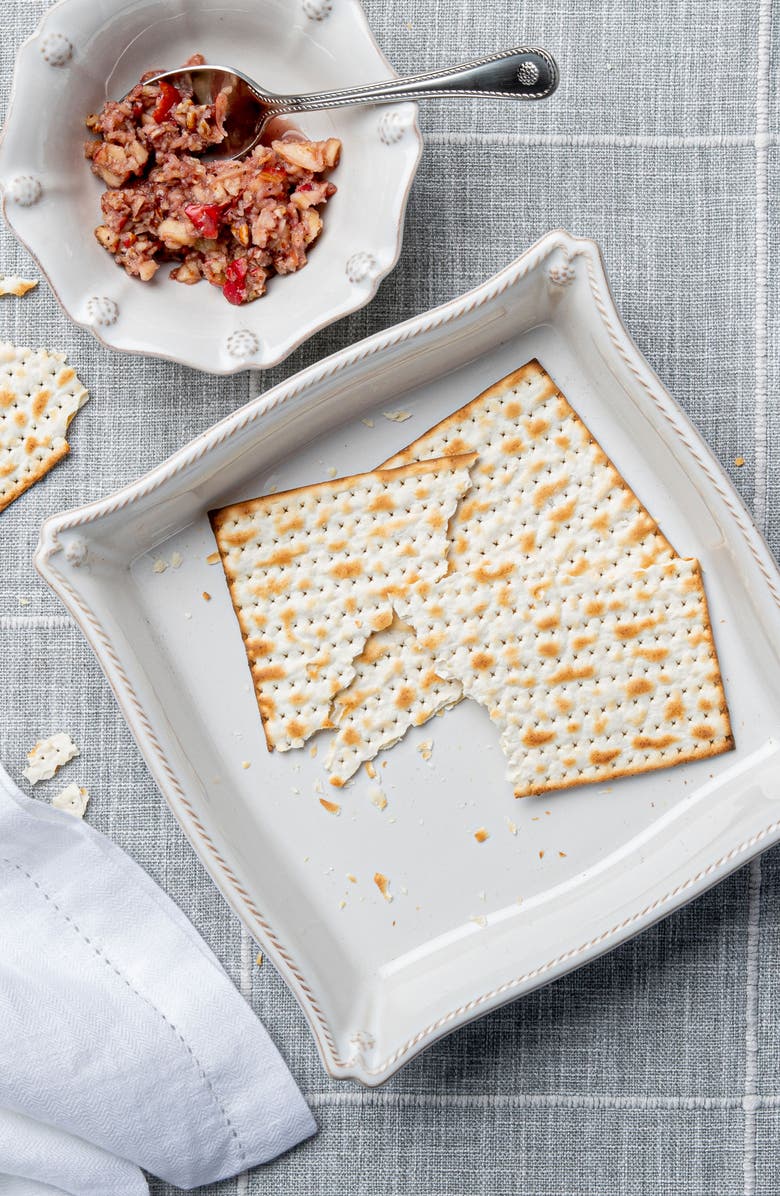 Juliska Berry & Thread Whitewash Ceramic Matzoh Plate, Alternate, color, Whitewash