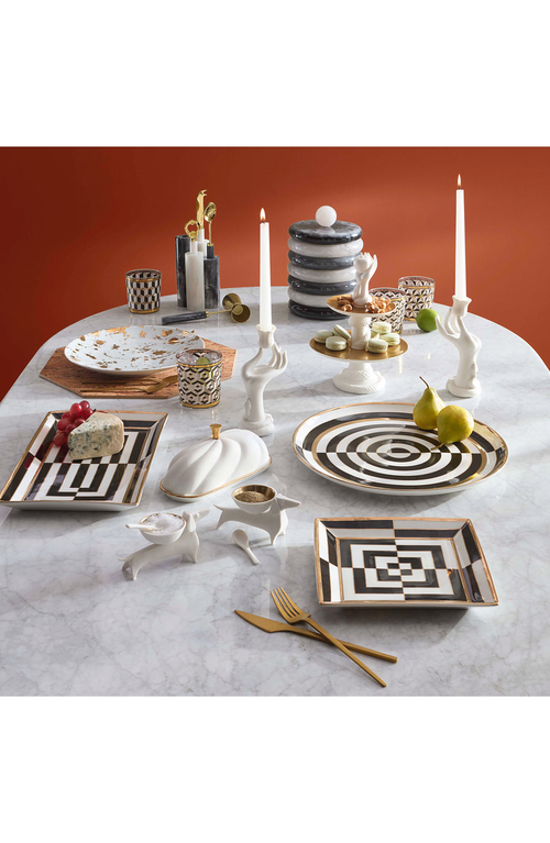 Jonathan Adler Como Ice Bucket In Black/white Marble