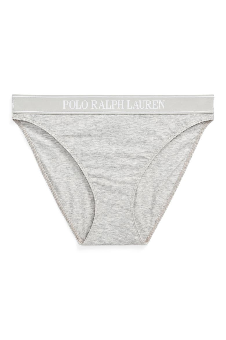 Cotton Blend Bikini, Alternate, color, HEATHER GREY