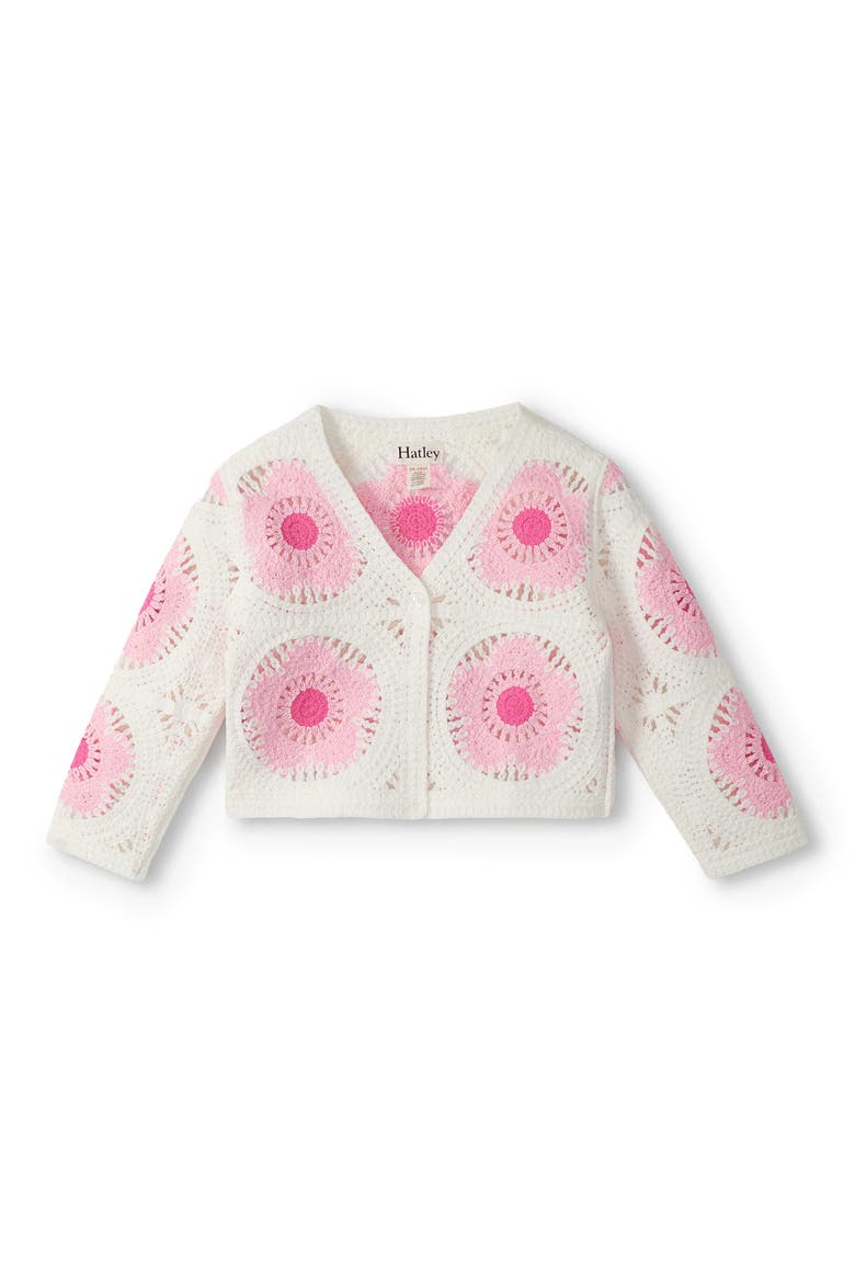 Kids' Crochet Flower Cardigan, Main, color, CREAM