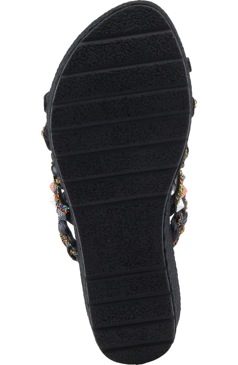 AZURA BY SPRING STEP Shinychic Platform Wedge Slide Sandal, Alternate, color, Black Multi