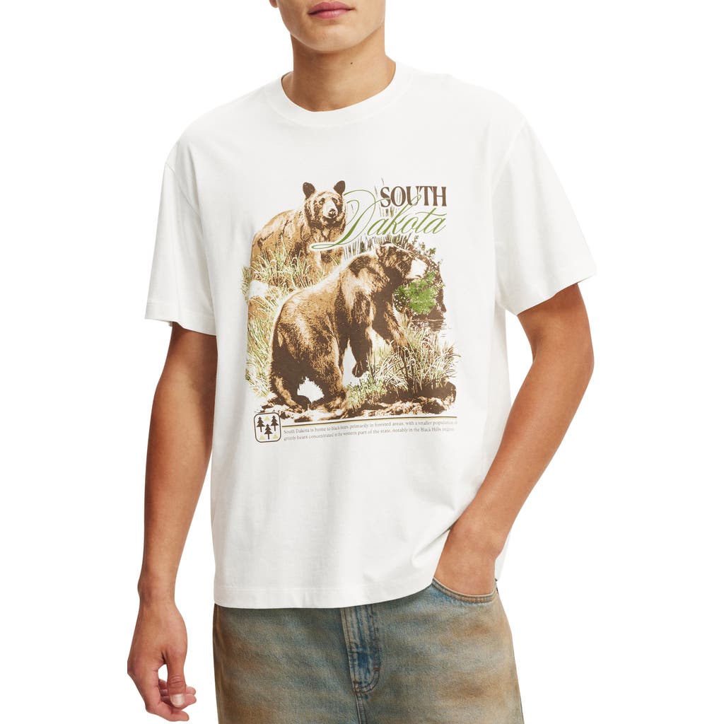 COTTON ON COTTON ON SOUTH DAKOTA COTTON GRAPHIC T-SHIRT