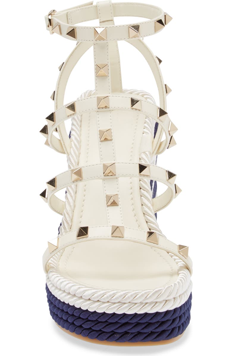 Valentino Garavani Rockstud Espadrille Wedge Sandal, Alternate, color,