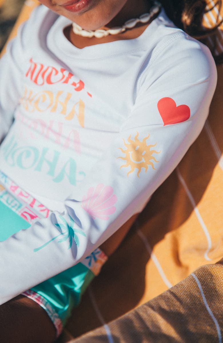 Feather 4 Arrow Kids' Long Sleeve Crop Rashguard, Alternate, color, 