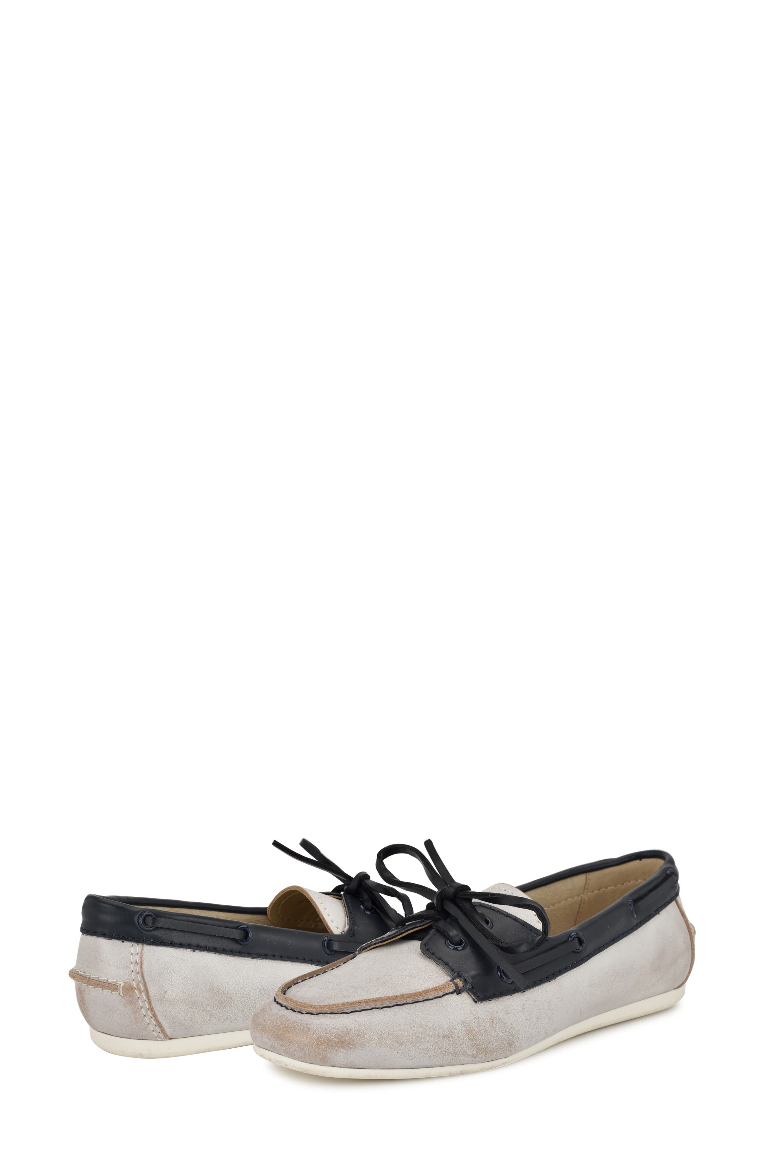 Nine West Yacht Boat Shoe, Alternate, color, White/ Black