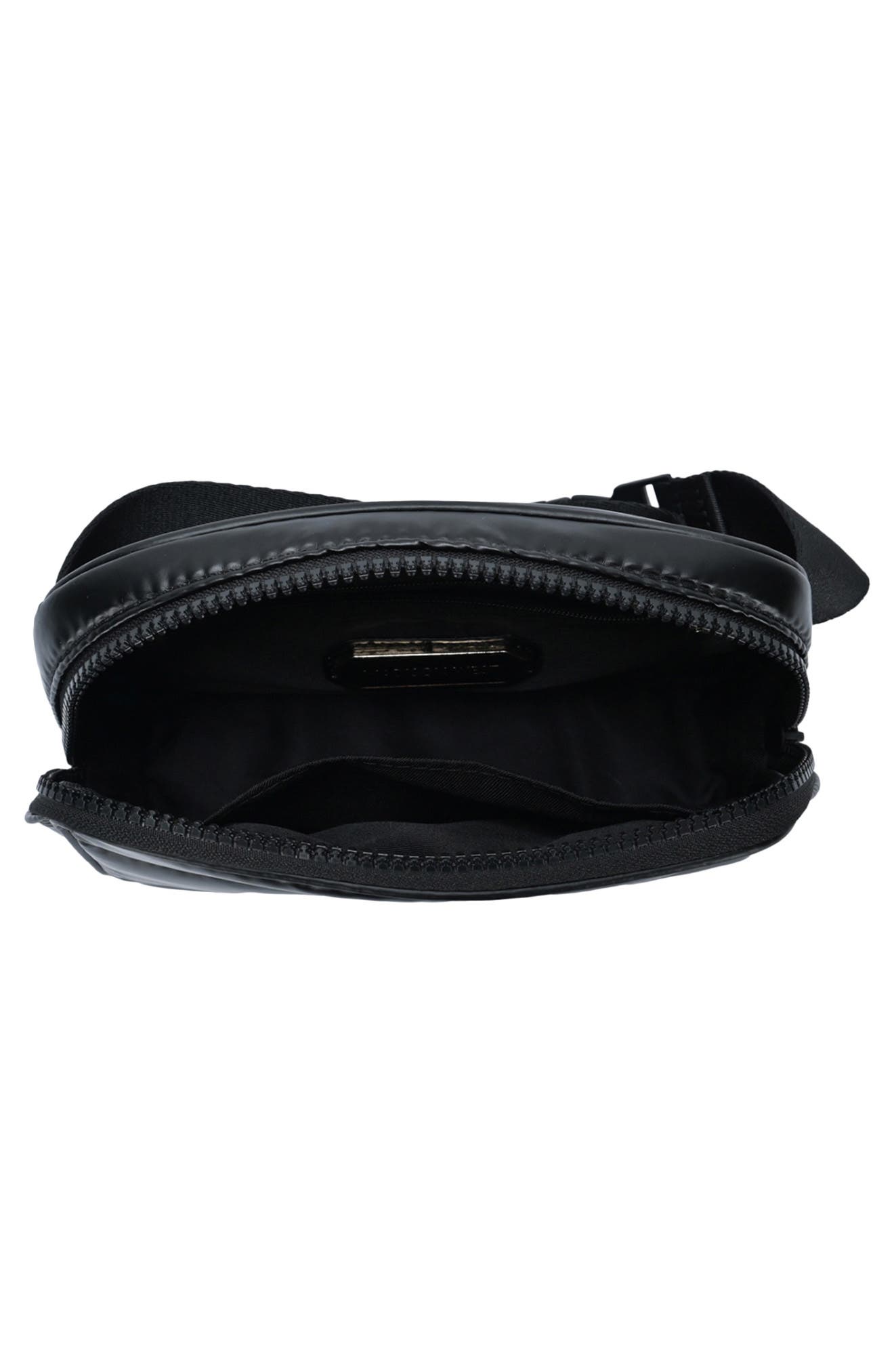 Madison West Nylon Puffy Belt Bag, Alternate, color, Black