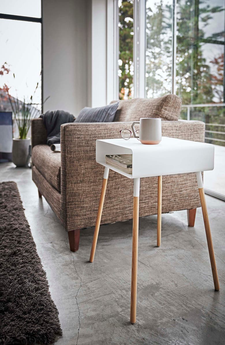 Yamazaki Steel Storage Side Table, Alternate, color, White