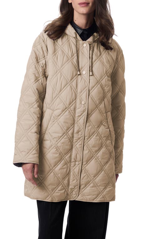 Bernardo Hooded Quilted Liner Jacket In Light Beige
