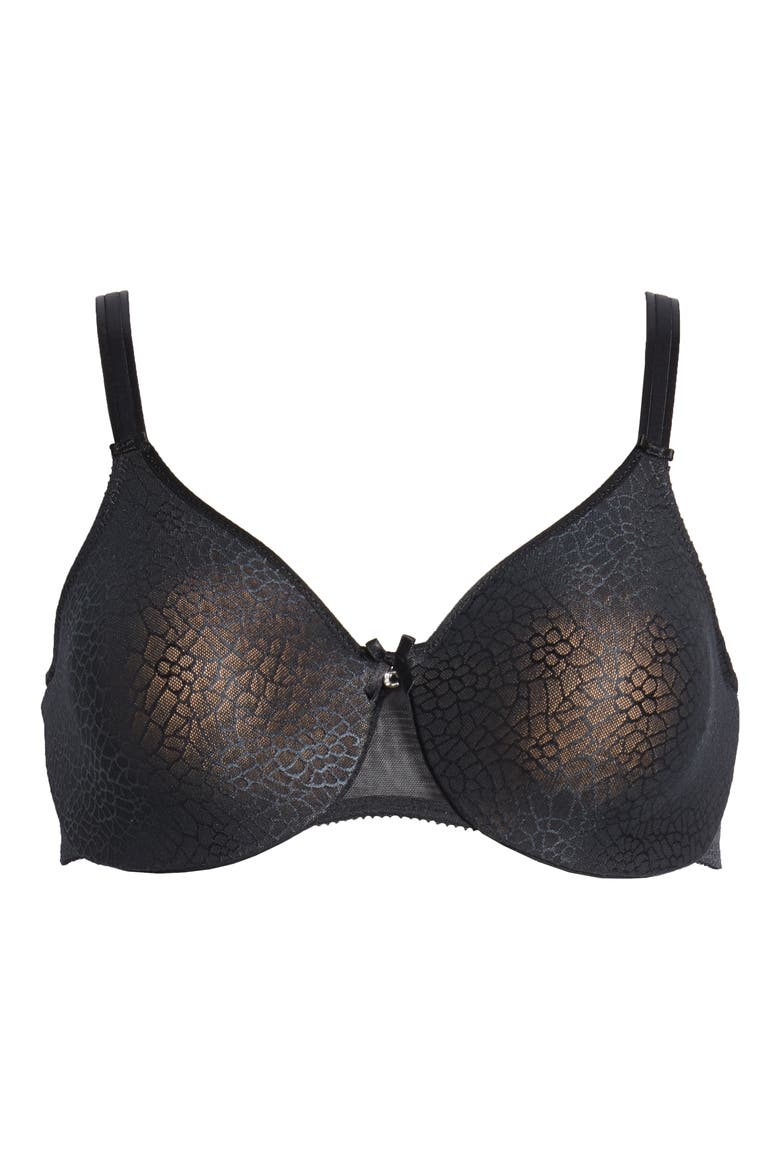 C Magnifique Underwire Minimizer Bra, Alternate, color, BLACK