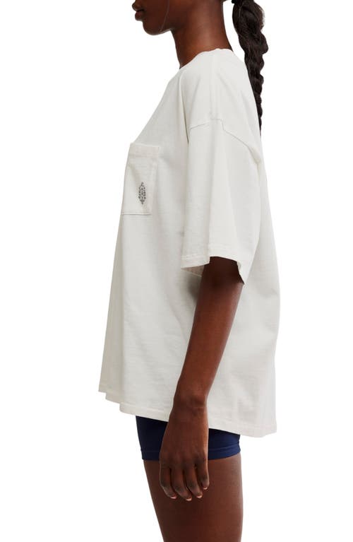 Free People Logo Tackle Oversize Cotton T-shirt In White Combo