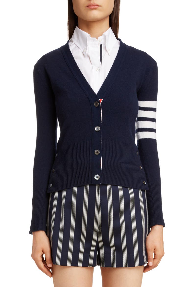 Classic V-Neck Cashmere Cardigan, Main, color, NAVY