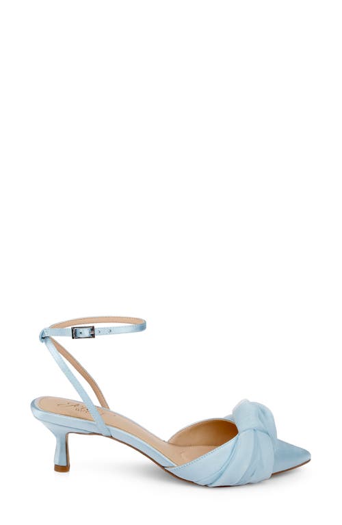 Jewel Badgley Mischka Favor Ankle Strap Pointed Toe Kitten Heel Pump