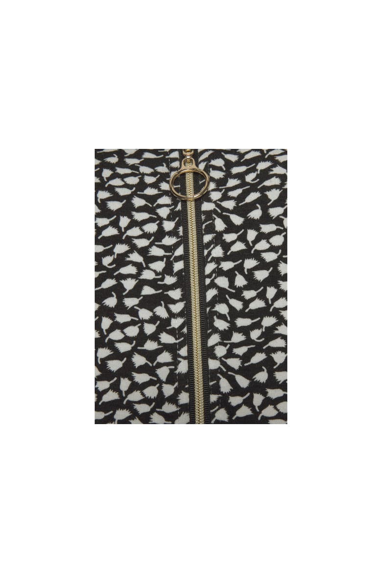 Zip Detail Dress, Alternate, color, Black Printed