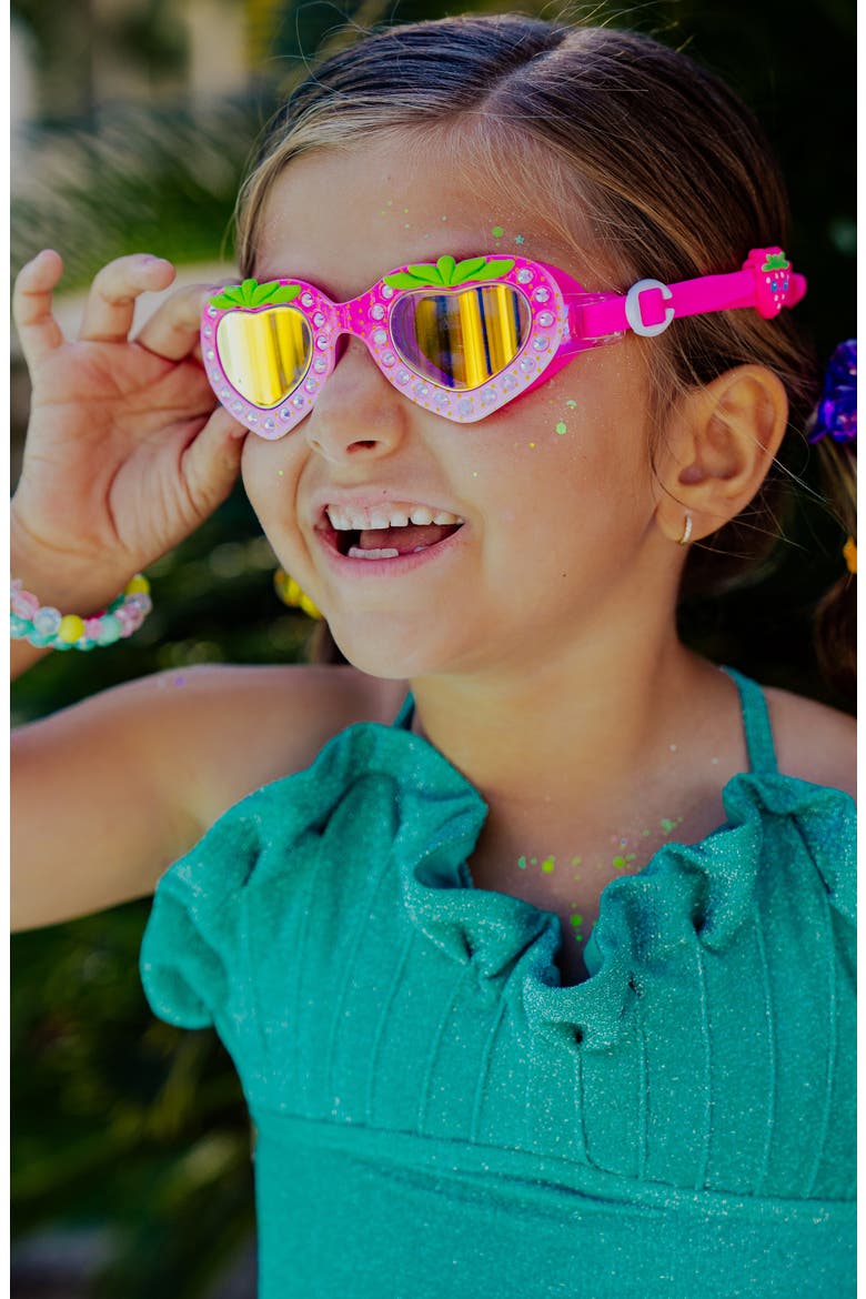 Kids' Strawberry Swim Goggles, Alternate, color, PINK