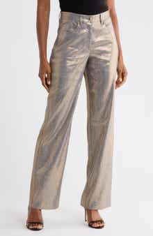 Larissa Linen Blend Metallic Pants