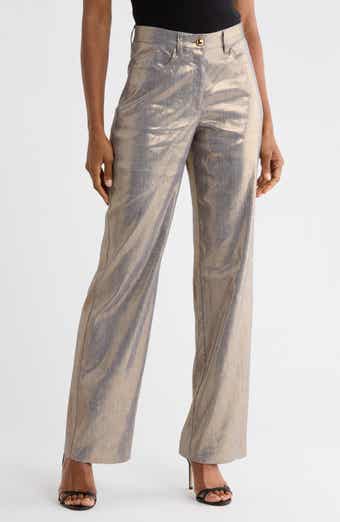 Larissa Linen Blend Metallic Pants