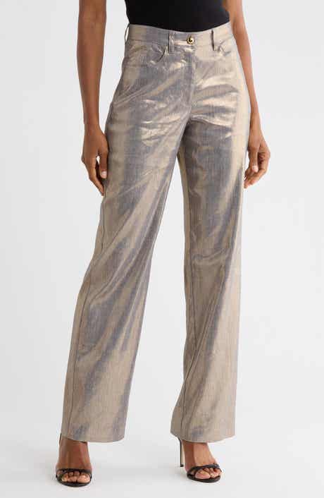 Larissa Linen Blend Metallic Pants