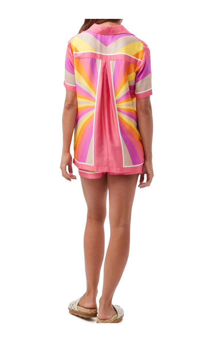 Trina Turk Ember 2 Printed Satin Button Up Top, Alternate, color, Multi