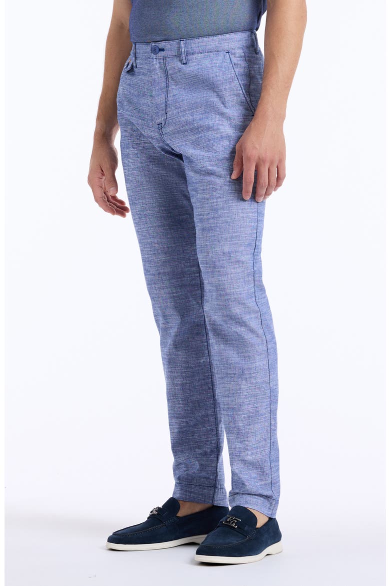 Dixton Straight Leg Cotton & Linen Pants, Alternate, color, INDIGO