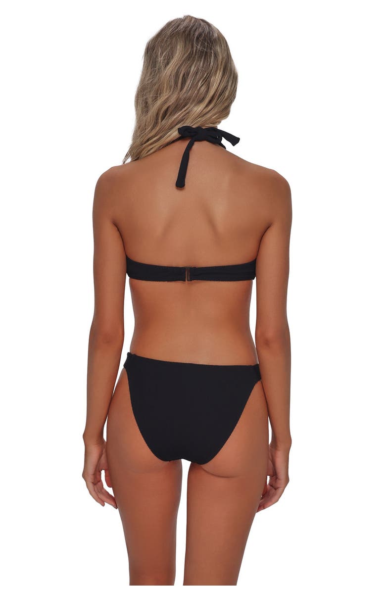 Pacifica by Sunsets Splash Halter Bikini Swimsuit Top, Alternate, color, Black Pacifica Rib
