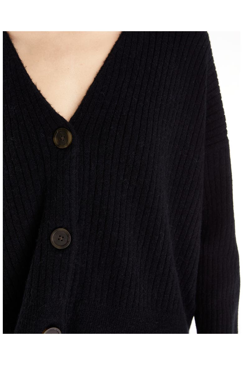 Cameron Ribbed Crop Cardigan, Alternate, color, TRUE BLACK