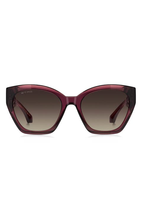 55mm Rectangular Cat Eye Sunglasses