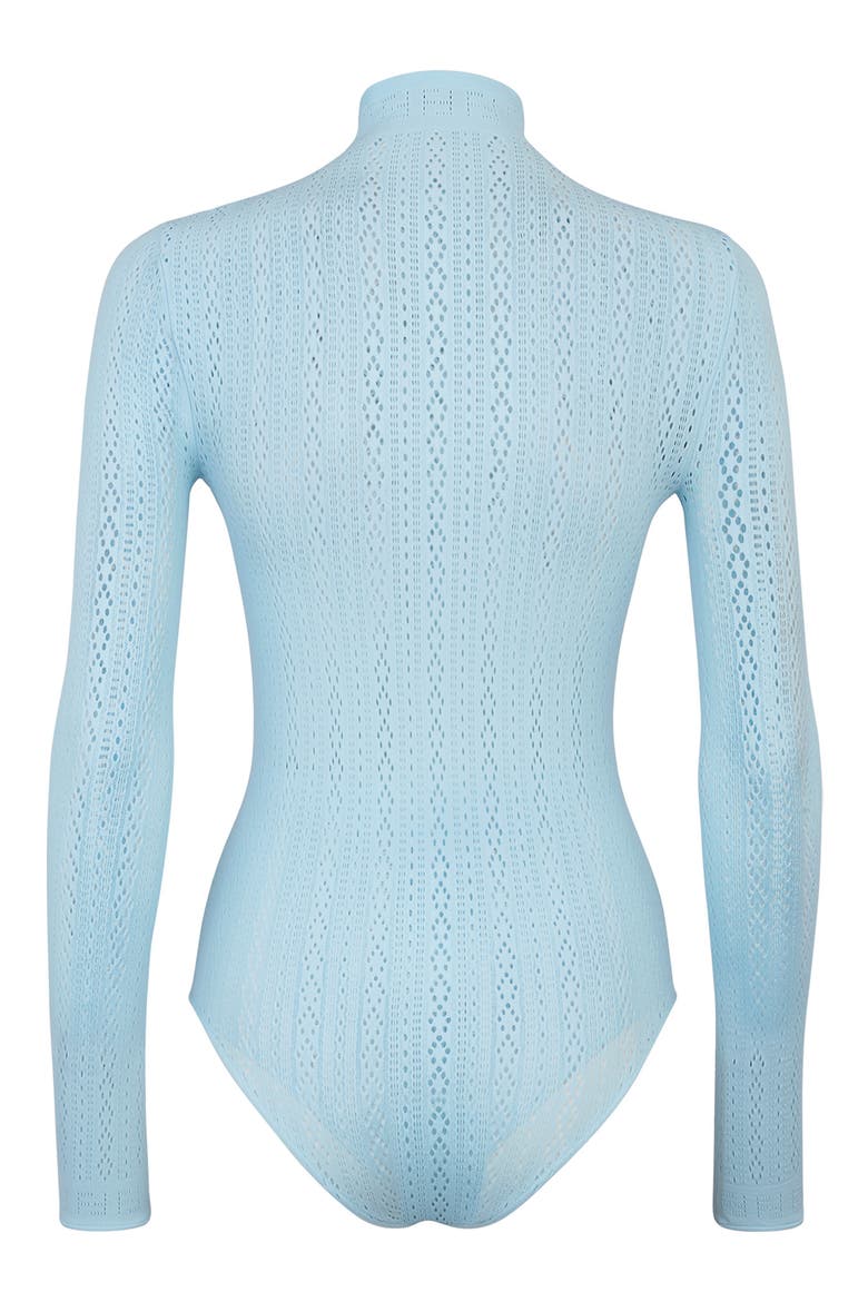 Pointelle Logo Long Sleeve Bodysuit, Alternate, color, SAGITTARIUS