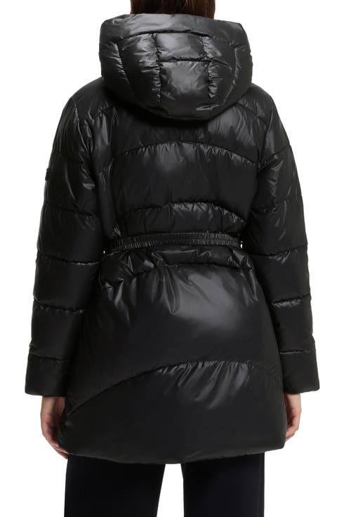 Pepula Water Repellent Belted Puffer Coat